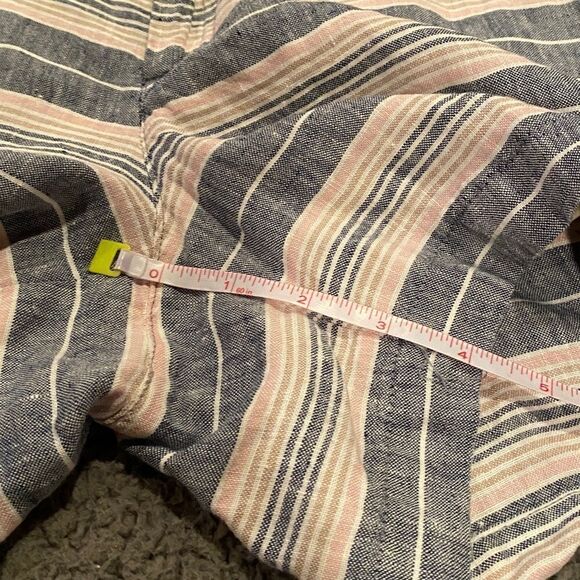 St Tropez 100% Linen Shorts Size 6 Stripe - Picture 7 of 10